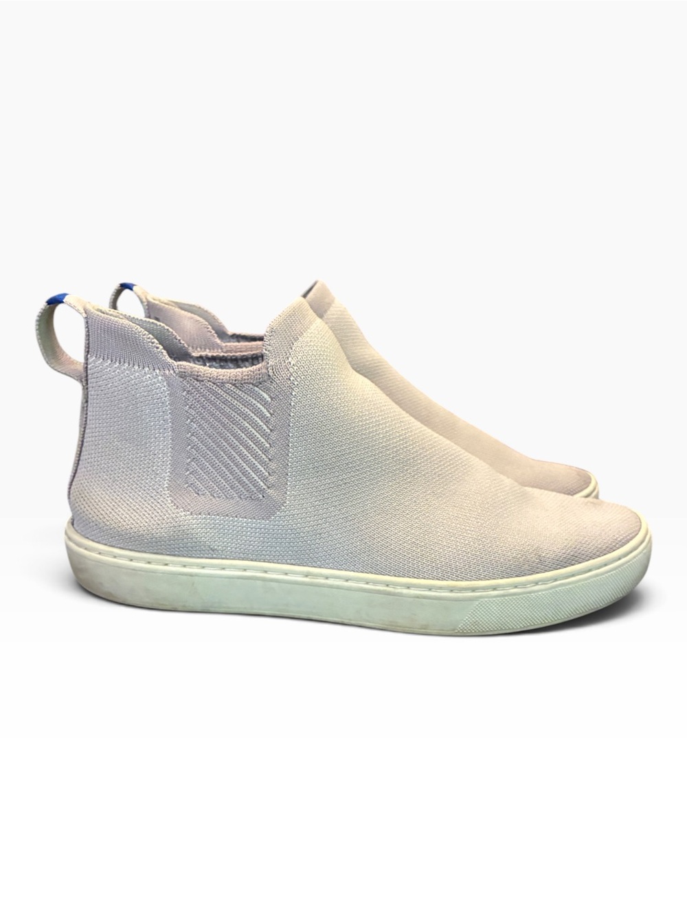 Rothy’s The Chelsea Knit Bootie Sneakers Tan Beige Slip On Boots Size 8.5